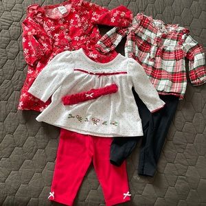 Baby girl Christmas outfits, 6 months, Carter’s/Little Me